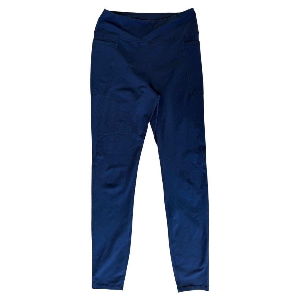 Capezio High Waist Pocket Leggings M Navy Workout Training Yoga Athleisure Gym